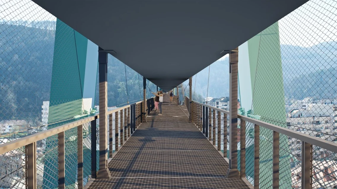 Funicularul din Reșița va fi transformat în promenadă suspendată (foto: ADR Vest)