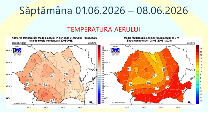 Prognoza pentru prima lună de vară. FOTO ANM