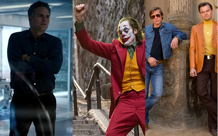 Mark Ruffalo, în „Avengers: Endgame“, Joaquin Phoenix în rolul lui Joker şi Brad Pitt şi Leonardo DiCaprio, într-o scenă din „Once Upon a Time in Hollywood“ FOTO Cinemagia