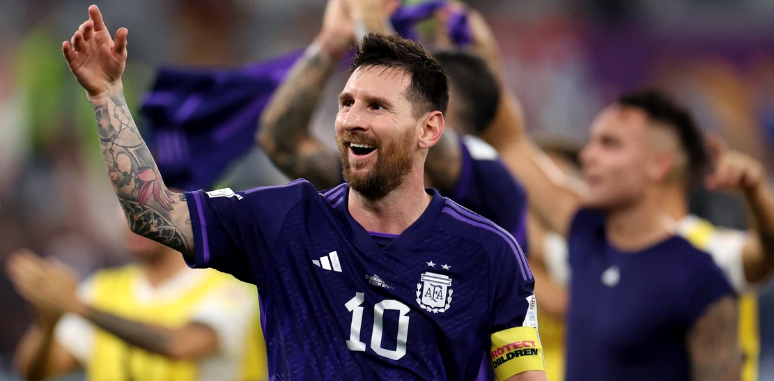Lionel Messi, bucuros după ce a dus Argentina în optimile CM Qatar 2022. Foto Getty Images