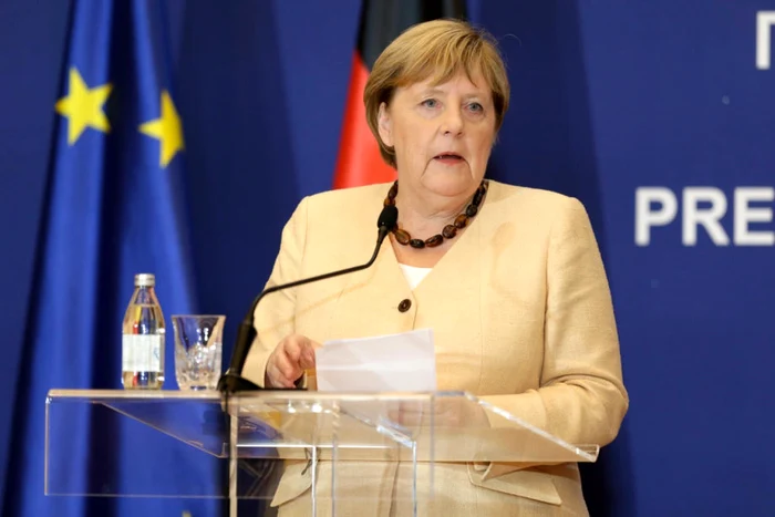 Angela Merkel în conferinţă de presă la Belgrad FOTO EPA-EFE