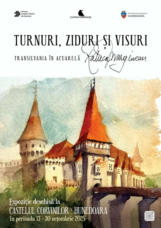 „Turnuri, Ziduri și Visuri. Transilvania în acuarelă” - expoziție de pictură la Castelul Corvinilor  