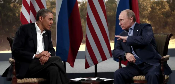 Preşedintele american Barack Obama şi omologul său rus, Vladimir Putin FOTO Reuters