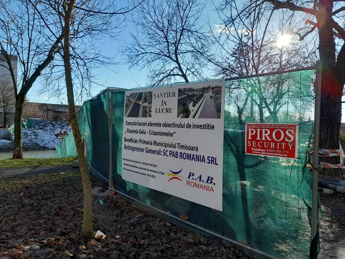 Construcția Pasarelei Gelu din Timișoara FOTO Ștefan Both