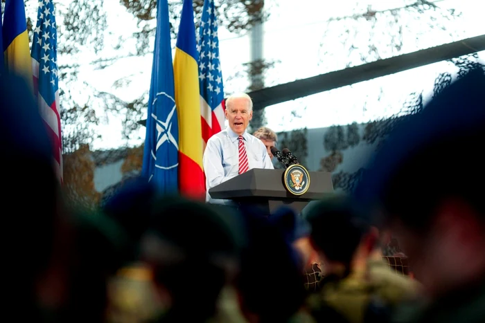 Joe Biden a susţinut un discurs memorabil la Baza Militară 90 din Otopeni. FOTO: Inquam Photos / George Călin
