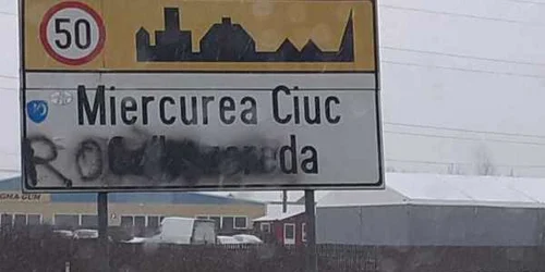 indicatoare limba maghiara vandalizate