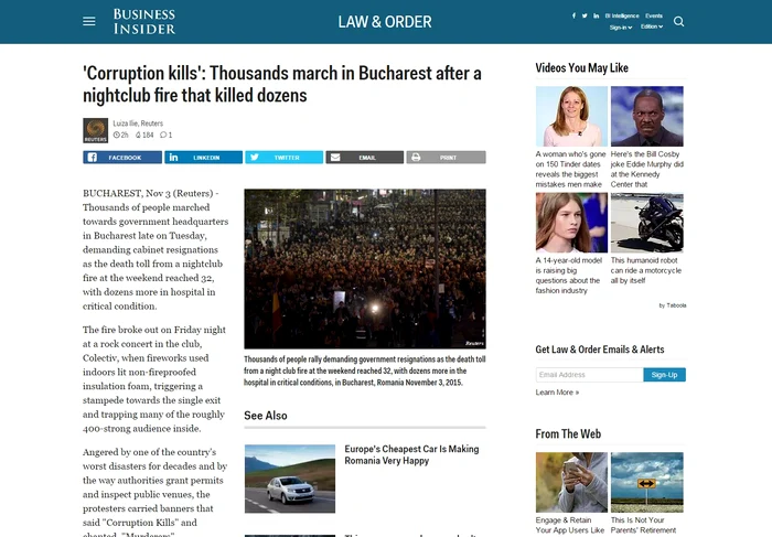 Proteste în București: Business Insider citează Reuters