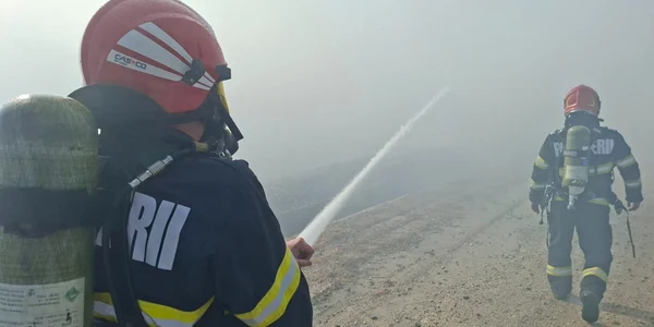 Incendiu puternic la deponeul ecologic  Foto ISU Hunedoara (6) jpg