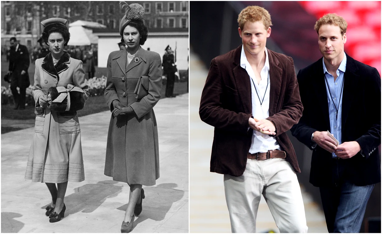 Rezerva, Printesa Margaret si Regina Elisabeta vs Printul Harry si Printul William jpg