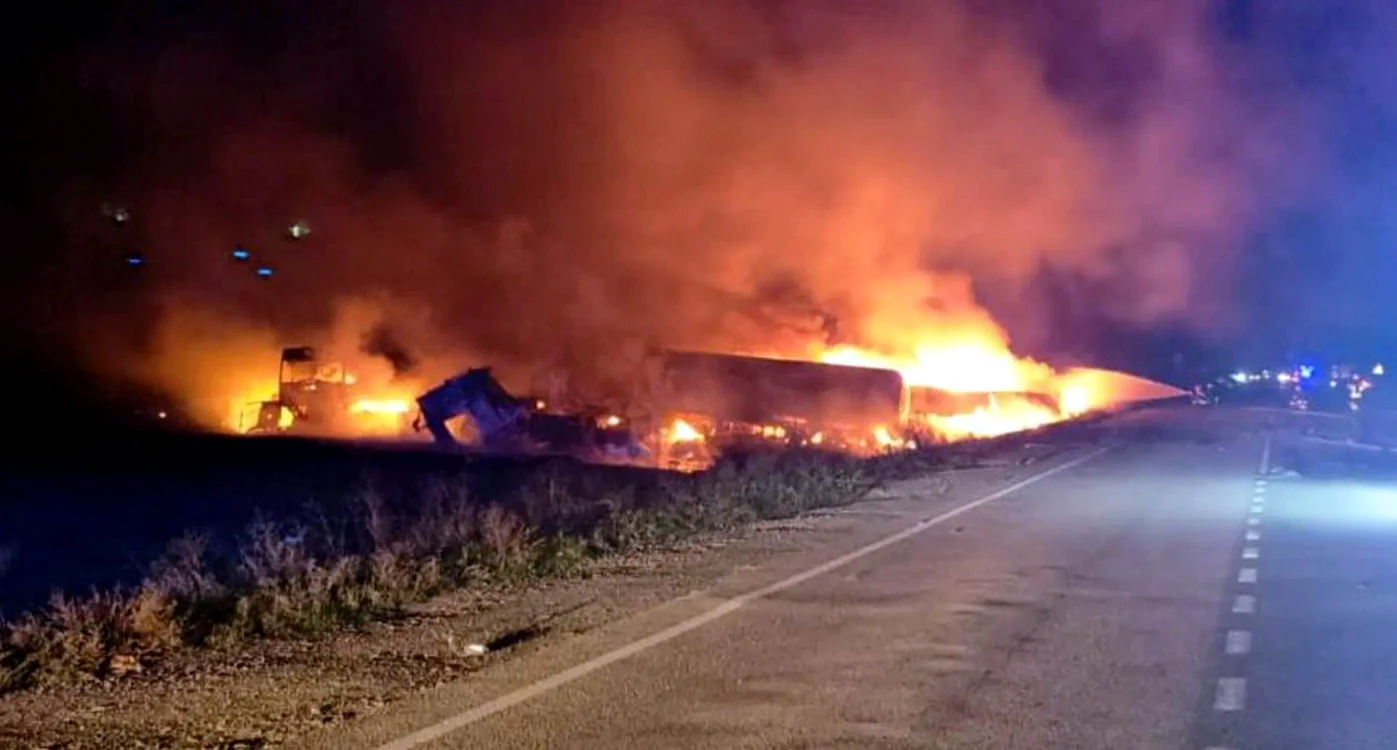 Incendii izbucnite într-o parcare pentru camioane din regiunea Odesa/FOTOX