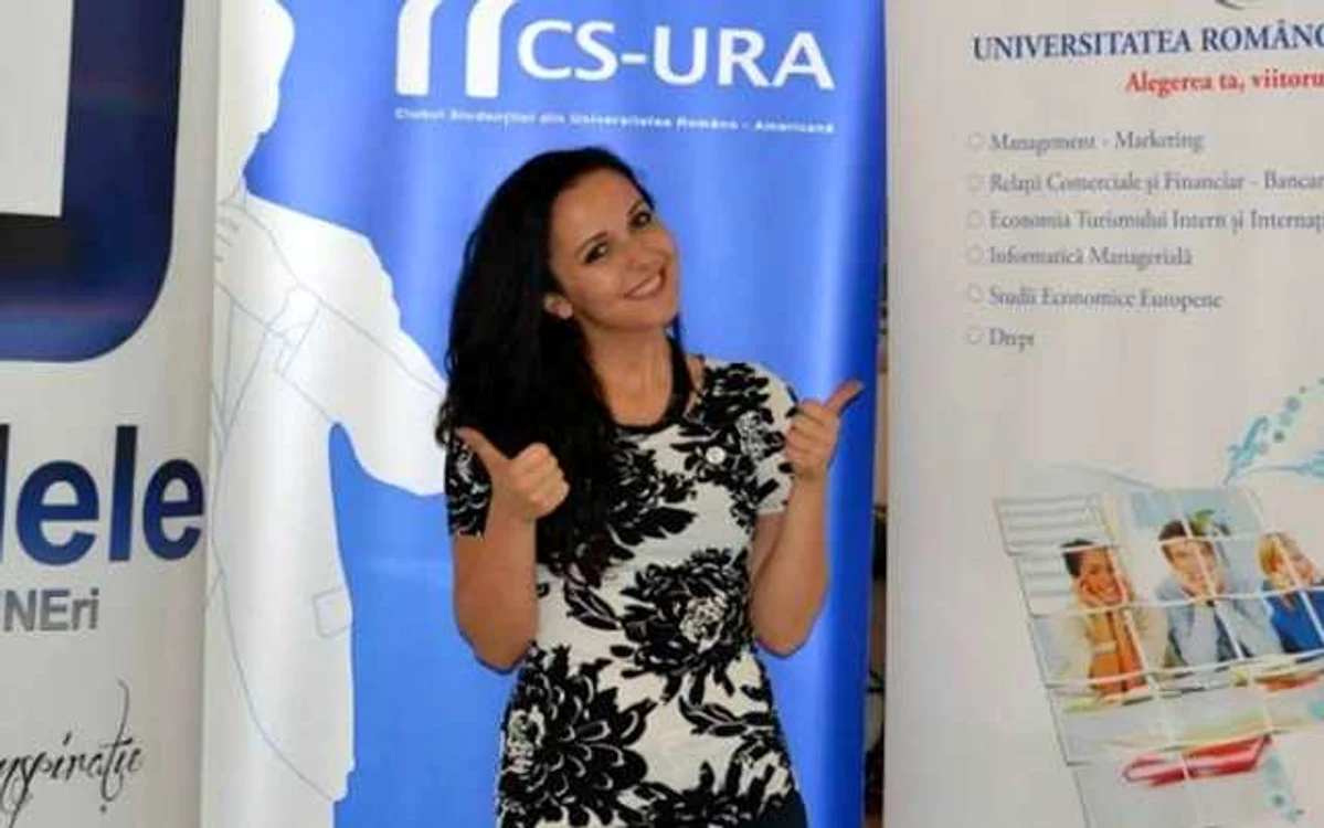 Eliza Chirilă este preşedinta studenţilor din Universitatea Româno-Americană FOTO facebook