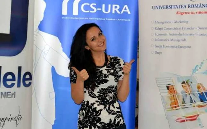 Eliza Chirilă este preşedinta studenţilor din Universitatea Româno-Americană FOTO facebook