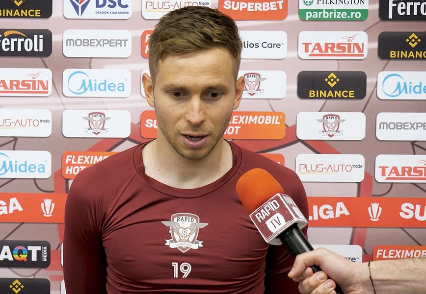 Răzvan Onea, prima justificare după ce l-a dat peste cap pe Florinel Coman în derby-ul Rapid - FCSB VIDEO