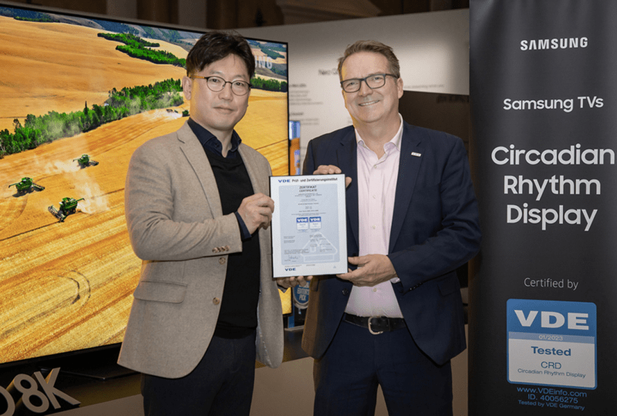 Televizoarele Samsung Neo QLED și Lifestyle, din 2023, au primit certificarea "Circadian Rhythm Display"