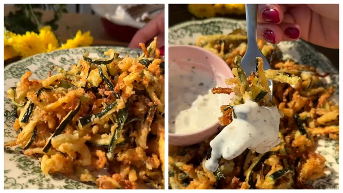 Chipsuri din dovlecei / FOTO: Colaj captură video TikTok