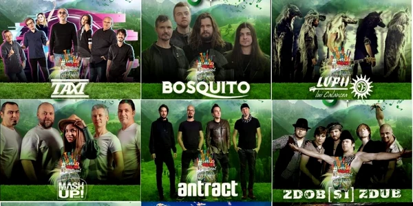 Formaţii din România şi Republica Moldova în concert în aer liber pe Valea Lotrului la Summer Camp Brezoi 2021 - Vâlcea Foto colaj