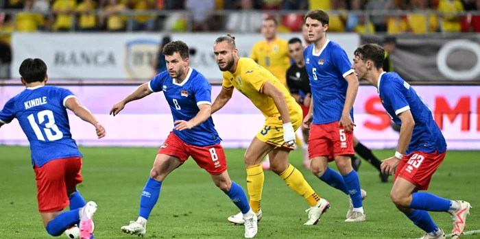 George Pușcaș, mână moartă contra liliputanilor din Liechenstein. Foto Sportpictures