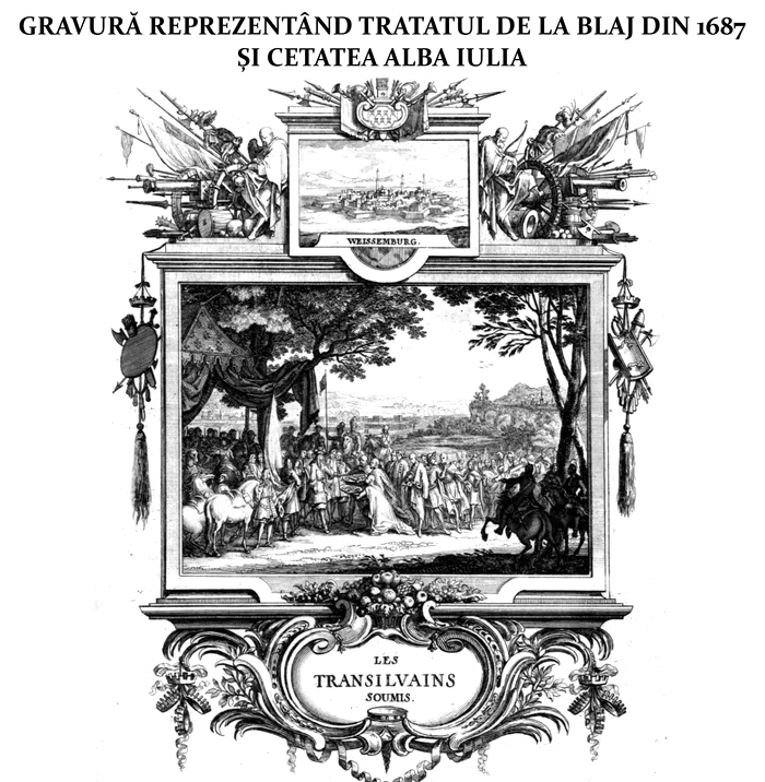 Gravură: Tratatul de la Blaj din 1687 și cetatea Alba Iulia FOTO Muzeul Național al Unirii