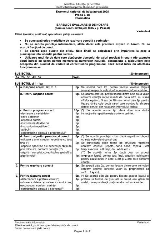 Bacalaureat 2025 - sesiunea de toamnă. Elevii au susținut proba la alegere a profilului. Subiecte și bareme de corectare 55 image