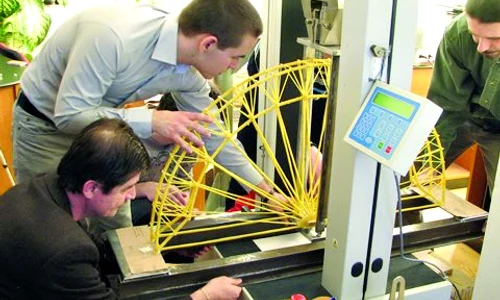 Unul dintre poduri a rezistat la  greutatea de 370 de kilograme (Foto: Arhivă UTCN) jpeg