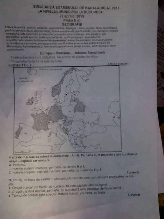 simulare geografie bucuresti 1