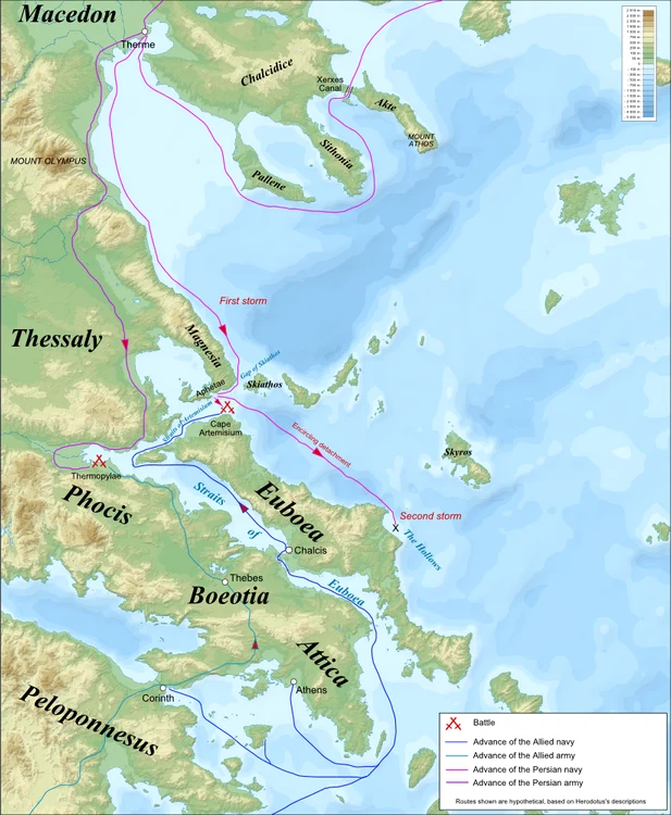 Thermopylae Artemisium campaign map png png