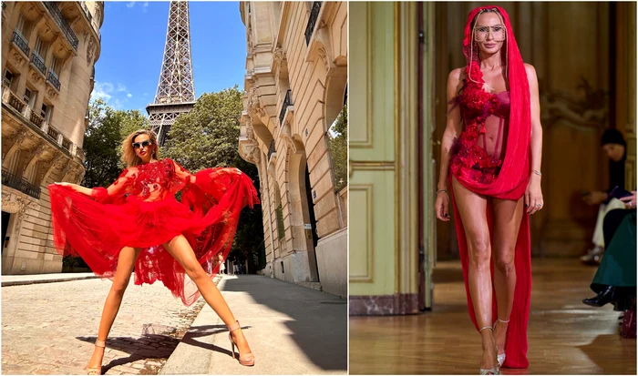Crina Abrudan la Paris Fashion Week cu colectia lui Denis Predescu   Instagram jpg