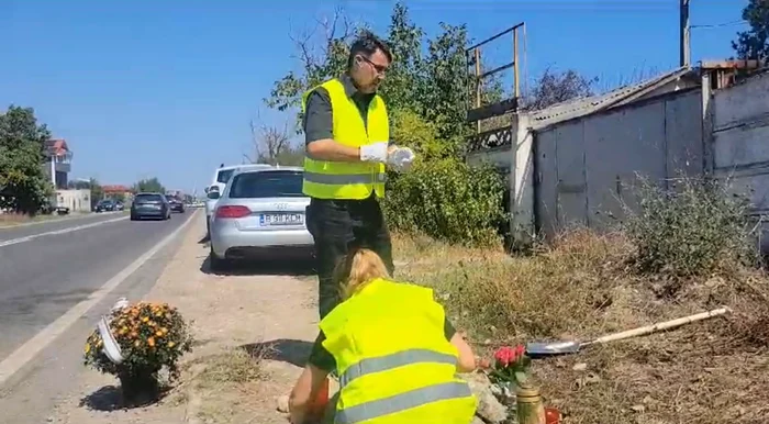 Locul tragediei de la 2 Mai. În imagine, tatăl Robertei Dragomir, studenta ucisă. Captură video