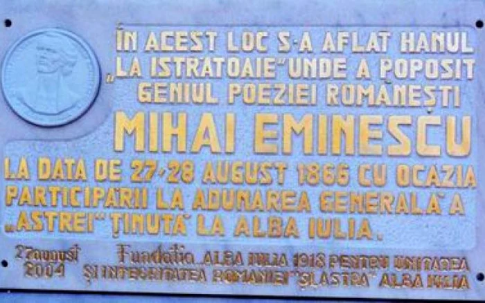 Placă Eminescu Alba Iulia 