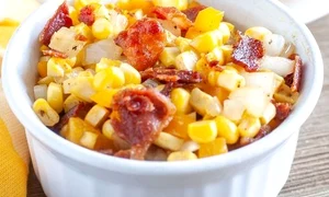 Reţetă de porumb cu bacon şi smântână jpeg