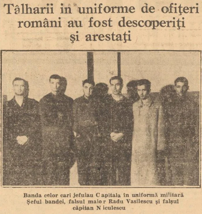 Banda celebrului infractor Argintaru, arestată Fotografie publicată în „Universul” din 29 dec. 1944