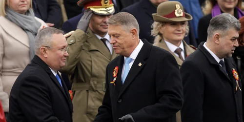 Nicolae Ciuca Klaus Iohannis  și Marcel Ciolacu la parada militara din Bucuresti cu ocazia Zilei Nationale a Romaniei 1 decembrie 2023 FOTO Inquam Photos George Calin jpg