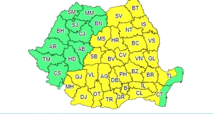 
    30 de județe și Municipiul București sunt afectate de caniculăfoto: ANM  
