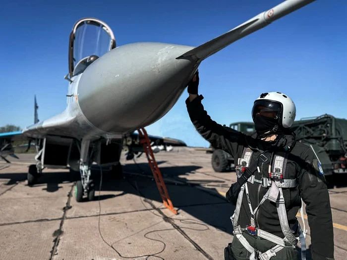 Pilot ucrainean cu indicativul „Denfix” și avionul spu MIG-29/FOTO:X