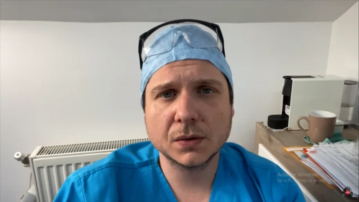 Medicul Radu Crişan oferind sfaturi pentru sănătate, după o zi extenuantă la spital FOTO Youtube