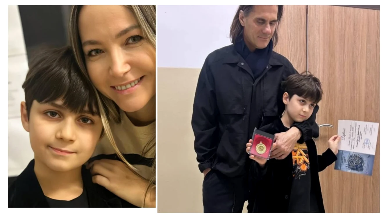 Marian Ionescu și Octavia Geamănu alături de fiul lor - Foto: colaj Click!