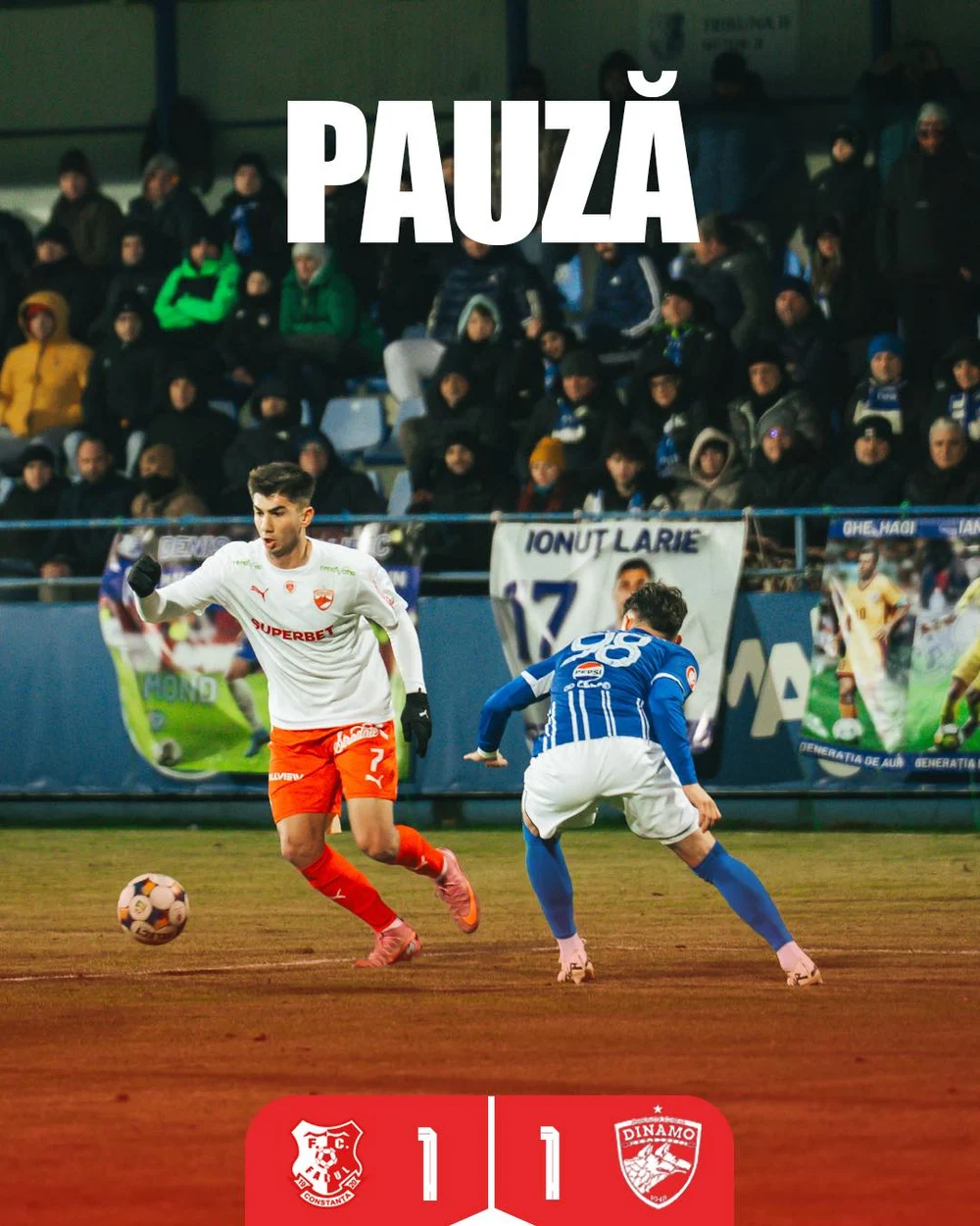 Dinamo a răpus-o pe Farul și i-a stricat ziua lui Hagi. Cursă umăr la umăr în fruntea Superligii
