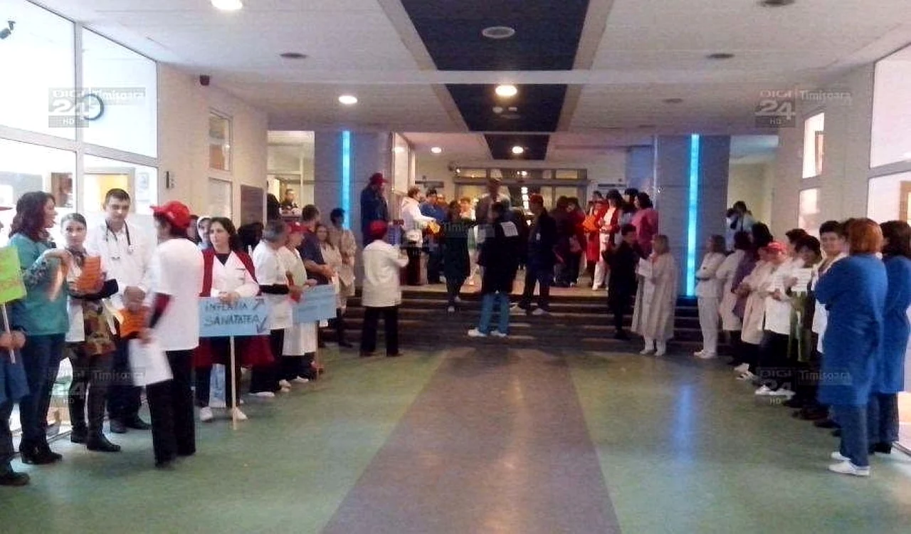 Medicii timişoreni în grevă. FOTO: Digi24