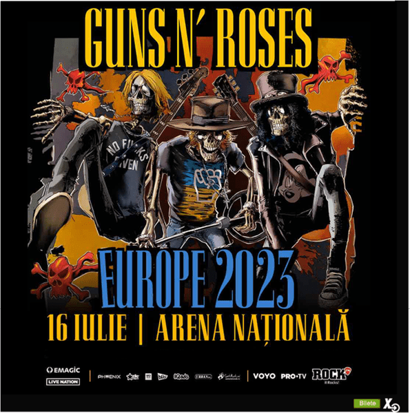 Legendara formație Guns N’ Roses vine București, în formula clasică: Axl, Slash și Duff