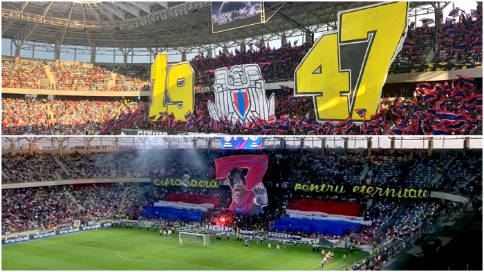 Fanii Stelei nu vor să audă de FCSB în Ghencea. Foto Facebook