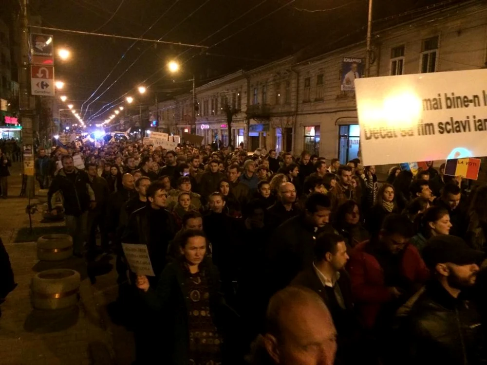 Mii de studenţi din Cluj au participat la manifestarea de vineri. FOTO: Adevărul