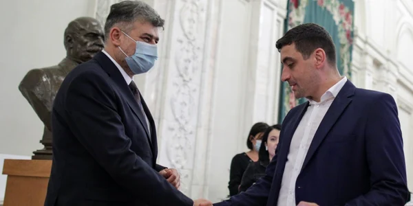 marcel ciolacu -george simion Parlamentul dezbate moţiunea de cenzură depusă de PSD împotriva Guvernului Cîţu. Foto Inquam Photos / Octav Ganea