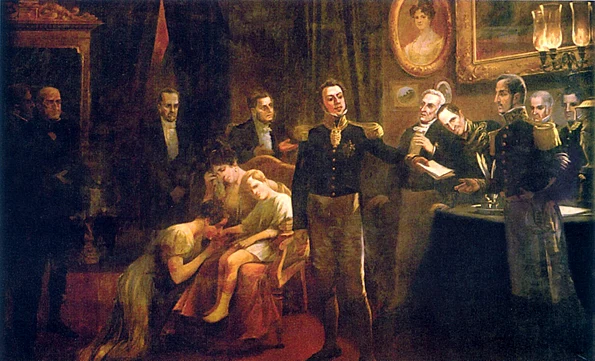 Abdicarea împăratului Pedro I al Braziliei. Pictură de Aurélio de Figueiredo