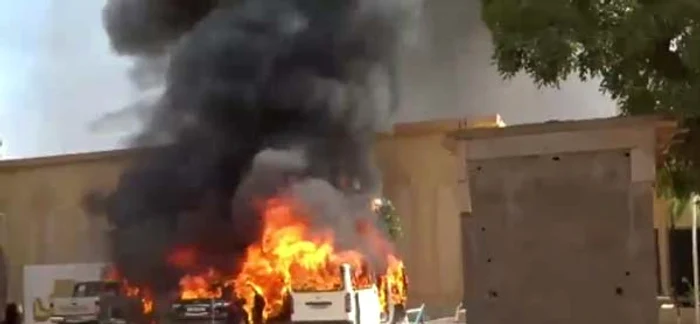 
    Au avut loc explozii în mai multe zone din oraş foto: captură Digi 24  