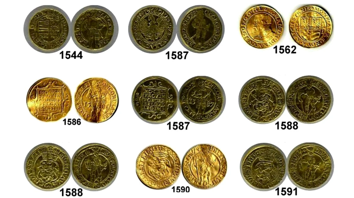 Tezaur compus din 18 monede de aur descoperit la mănăstirea Frumoasa din Iași jpeg