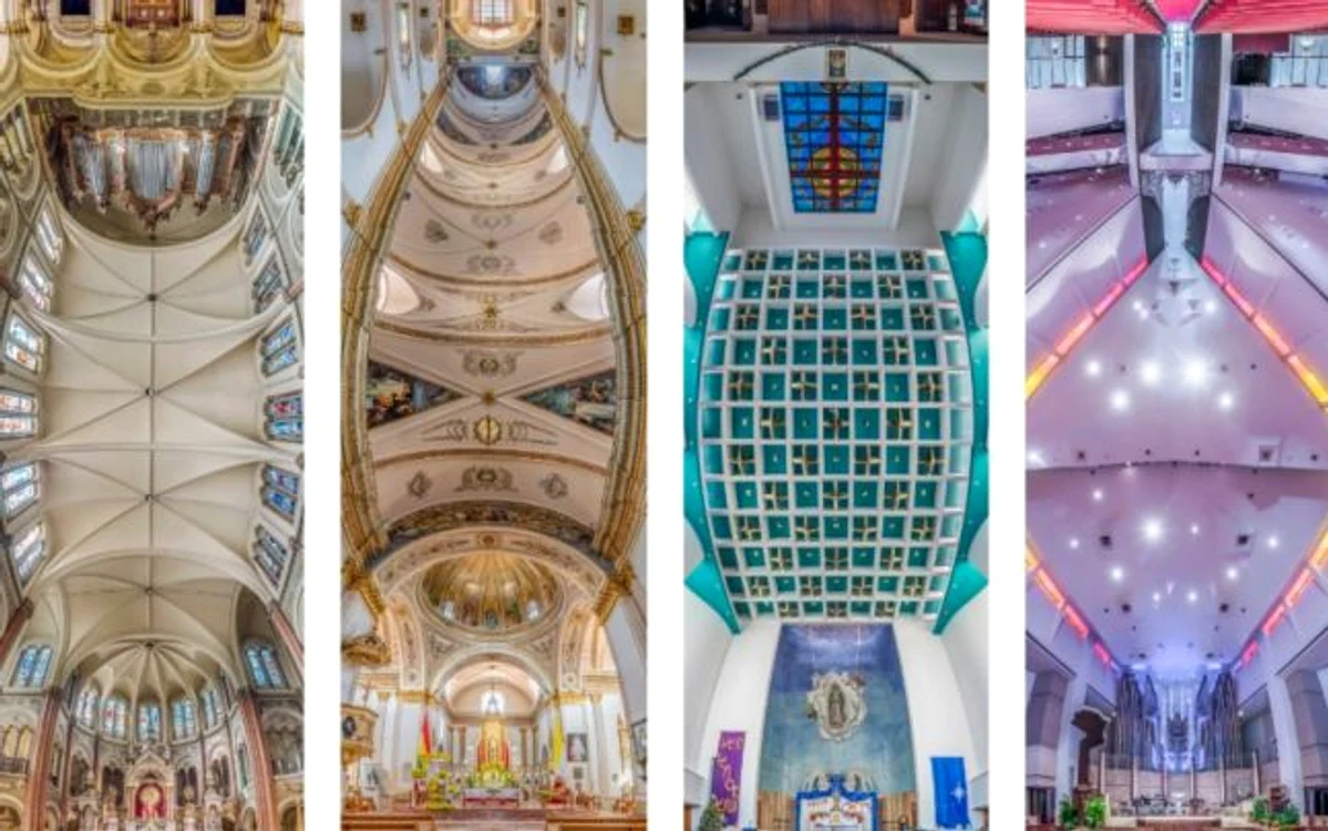 Panorame verticale - tehnică unică executată de fotograful american Richard Silver - ale catedralelor din Argentina - Bolivia - Mexic şi California Sursa richardsilverphotos com