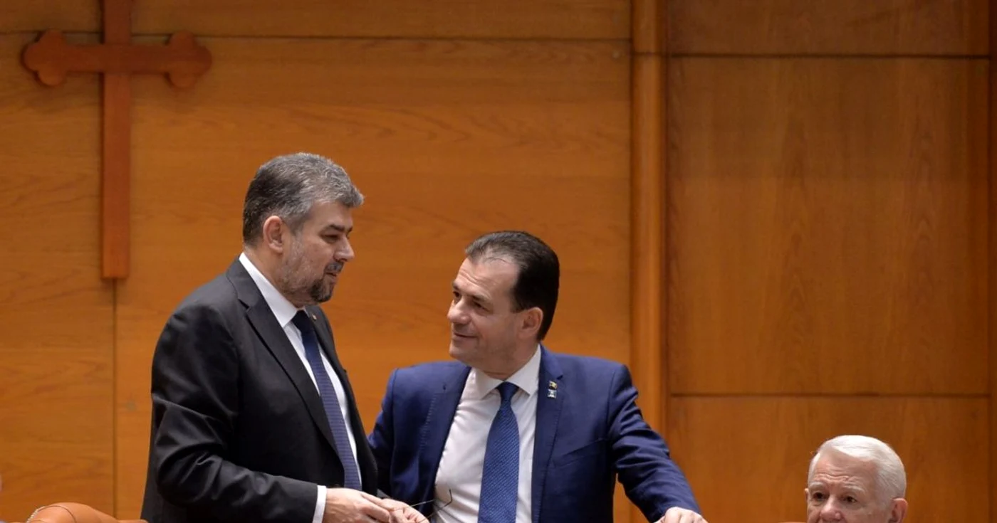 Marcel Ciolacu şi  Ludovic Orban FOTO Mediafax / Alexandru Dobre