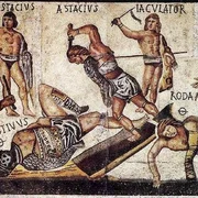 Mozaic reprezentând gladiatori aflat la Galleria Borghese (© Wikimedia Commons)