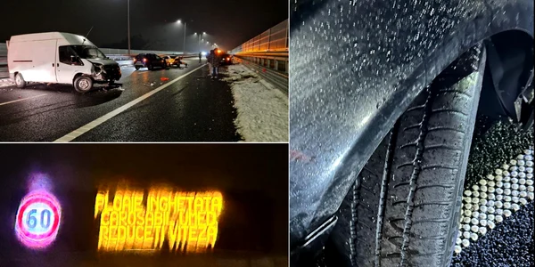 Accidentul în lanț de pe Autostrada Sibiu Pitești în care un om a căzut de pe un viaduct și cauzele producerii acestuia Foto colaj jpg