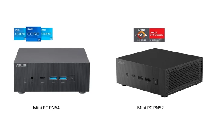 Mini PC ASUS PN64 şi PN52.